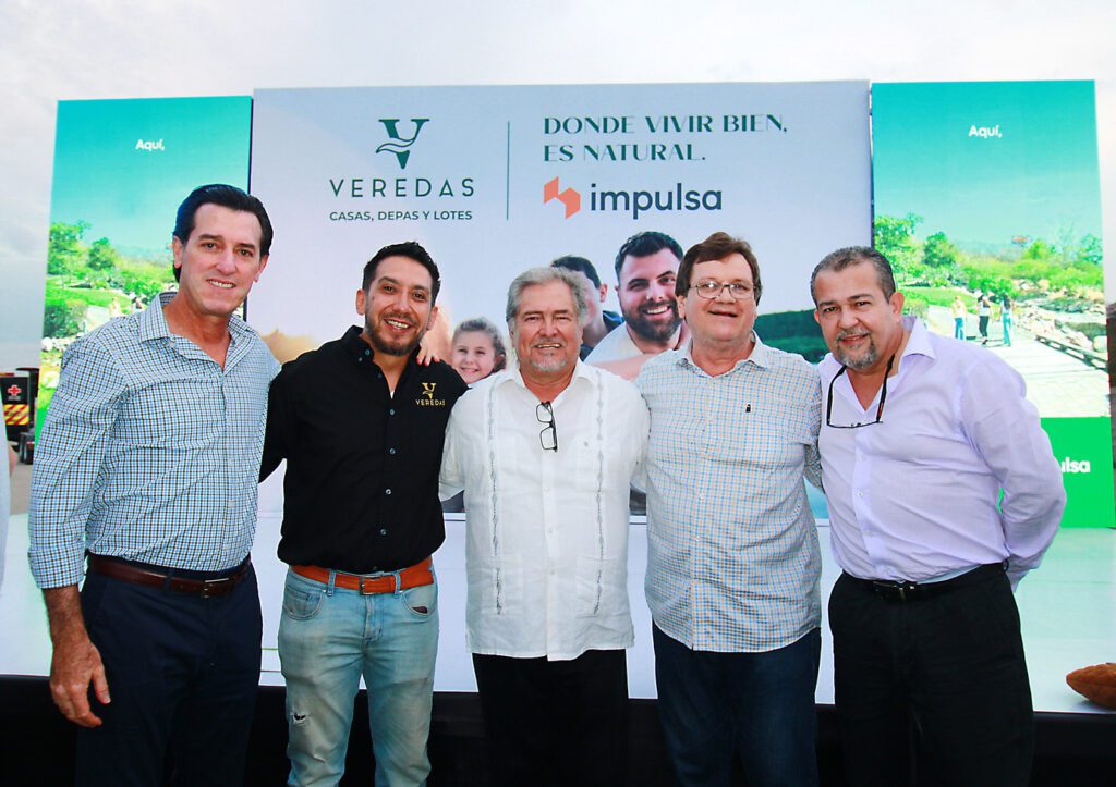Impulsa Inmuebles inaugura Residencial Veredas en el norte de Mazatlán Alejandro Luna, Javier Moreno, Luis Alberto Padilla, Hugo Gutiérrez y Carlos Álvarez Impulsa Inmuebles inauguración Residencial Veredas en el norte de Mazatlán impulsa revista gente sinaloa